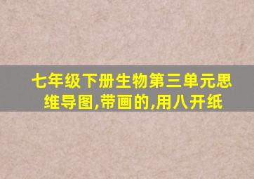 七年级下册生物第三单元思维导图,带画的,用八开纸