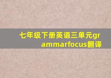 七年级下册英语三单元grammarfocus翻译