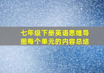 七年级下册英语思维导图每个单元的内容总结