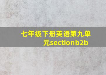 七年级下册英语第九单元sectionb2b