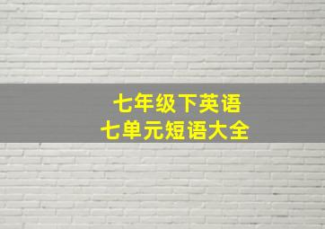 七年级下英语七单元短语大全