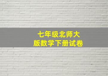 七年级北师大版数学下册试卷