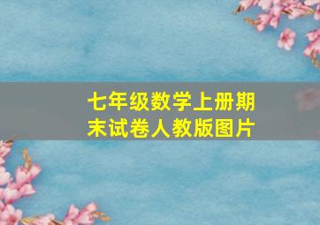 七年级数学上册期末试卷人教版图片