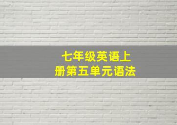 七年级英语上册第五单元语法