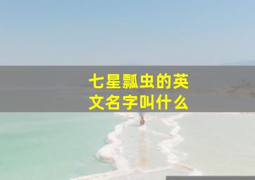 七星瓢虫的英文名字叫什么