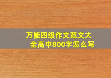 万能四级作文范文大全高中800字怎么写