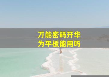 万能密码开华为平板能用吗