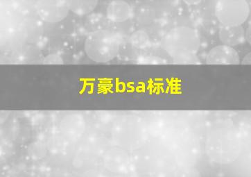 万豪bsa标准