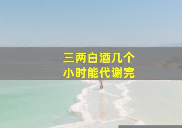 三两白酒几个小时能代谢完