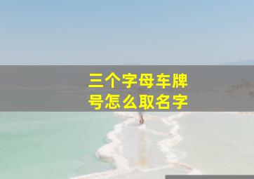 三个字母车牌号怎么取名字