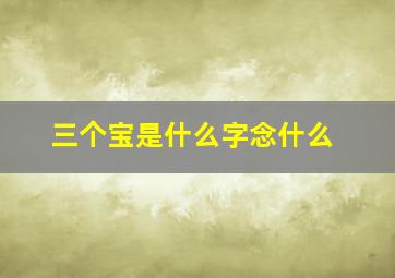 三个宝是什么字念什么