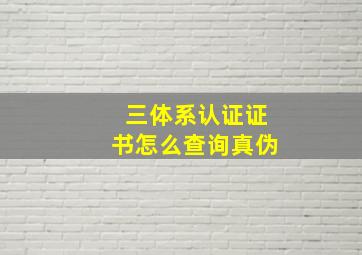 三体系认证证书怎么查询真伪