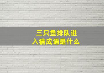 三只鱼排队进入猜成语是什么