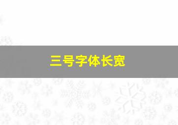 三号字体长宽