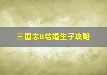 三国志8结婚生子攻略