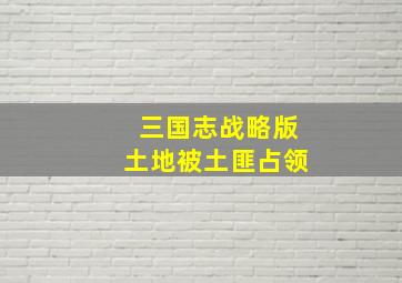 三国志战略版土地被土匪占领