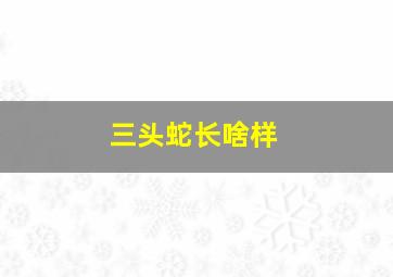 三头蛇长啥样