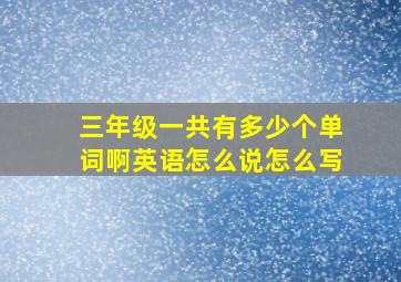 三年级一共有多少个单词啊英语怎么说怎么写