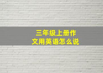 三年级上册作文用英语怎么说