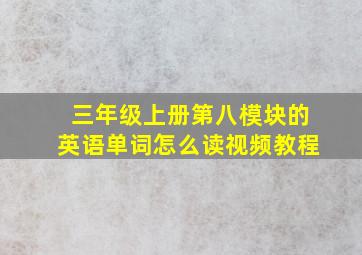 三年级上册第八模块的英语单词怎么读视频教程