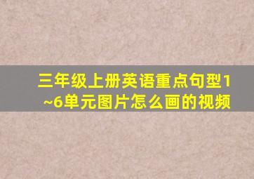 三年级上册英语重点句型1~6单元图片怎么画的视频