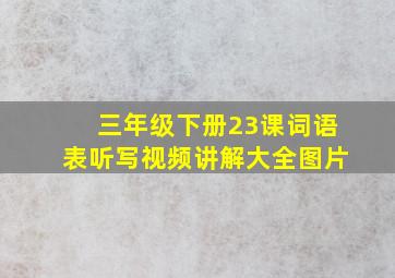 三年级下册23课词语表听写视频讲解大全图片