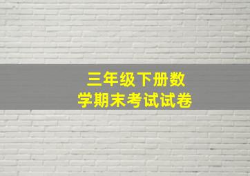 三年级下册数学期末考试试卷