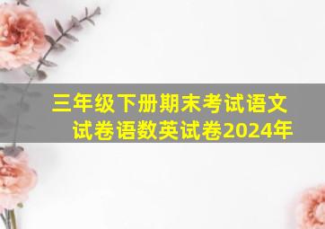 三年级下册期末考试语文试卷语数英试卷2024年