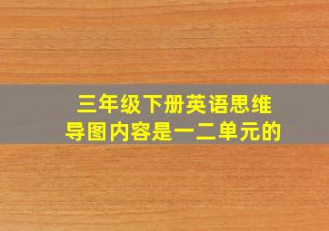 三年级下册英语思维导图内容是一二单元的