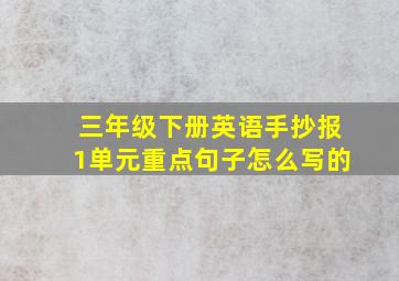 三年级下册英语手抄报1单元重点句子怎么写的