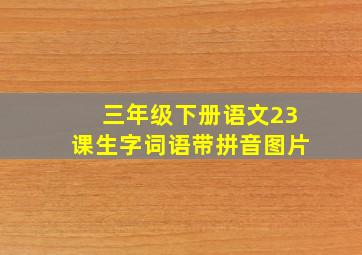 三年级下册语文23课生字词语带拼音图片