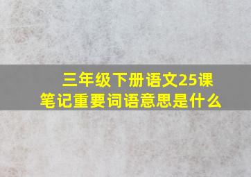 三年级下册语文25课笔记重要词语意思是什么