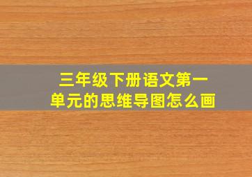 三年级下册语文第一单元的思维导图怎么画