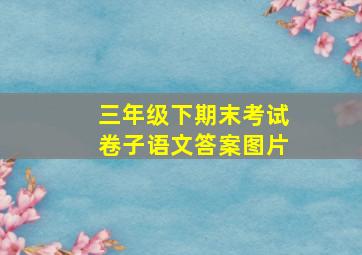 三年级下期末考试卷子语文答案图片