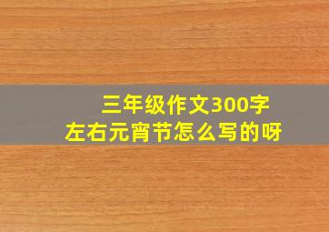 三年级作文300字左右元宵节怎么写的呀