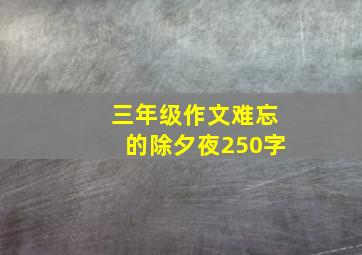 三年级作文难忘的除夕夜250字