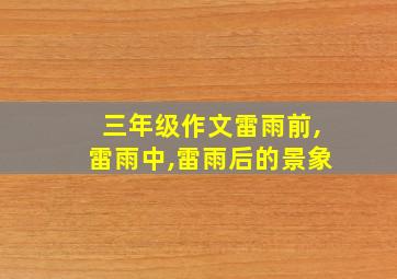 三年级作文雷雨前,雷雨中,雷雨后的景象