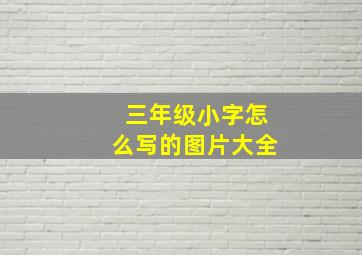 三年级小字怎么写的图片大全