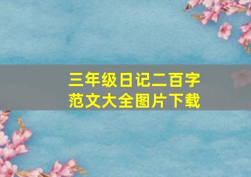 三年级日记二百字范文大全图片下载