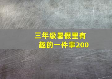 三年级暑假里有趣的一件事200