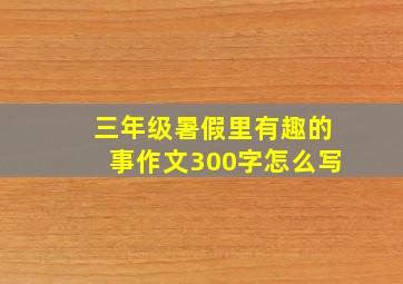 三年级暑假里有趣的事作文300字怎么写