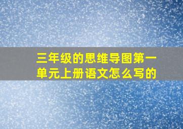 三年级的思维导图第一单元上册语文怎么写的