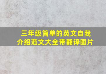 三年级简单的英文自我介绍范文大全带翻译图片