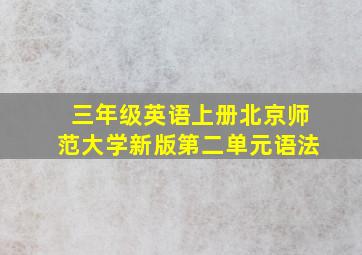 三年级英语上册北京师范大学新版第二单元语法