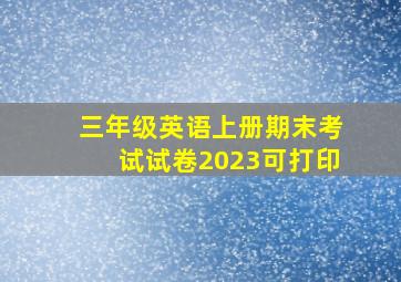 三年级英语上册期末考试试卷2023可打印