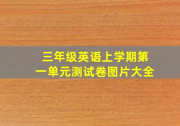 三年级英语上学期第一单元测试卷图片大全