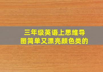 三年级英语上思维导图简单又漂亮颜色类的