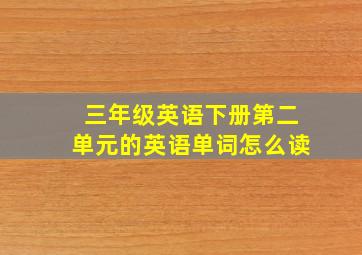 三年级英语下册第二单元的英语单词怎么读