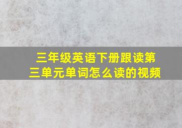 三年级英语下册跟读第三单元单词怎么读的视频