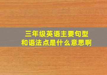 三年级英语主要句型和语法点是什么意思啊